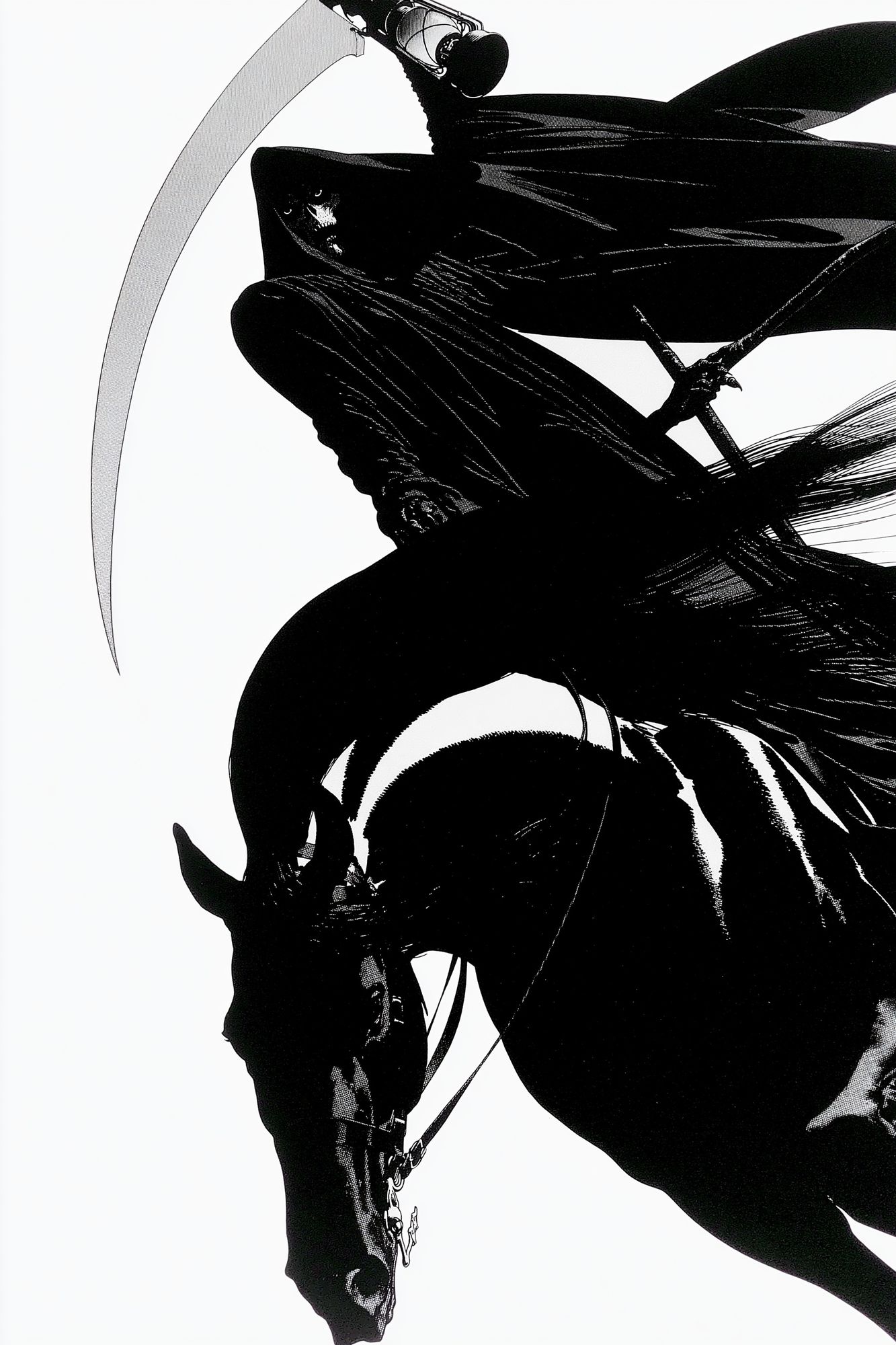 Black Horse Rider Illustration Poster. poster detail