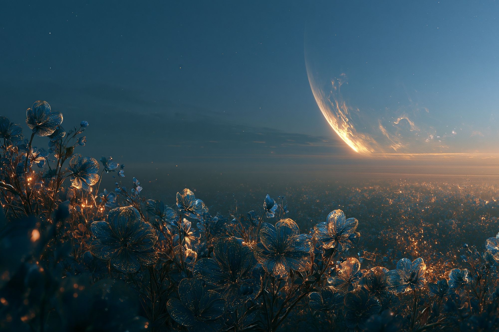 Celestial Bloom Fantasy Print. poster detail