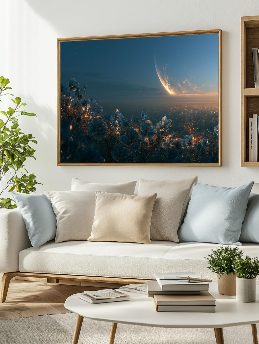 Celestial Bloom Fantasy Print. — room view 2