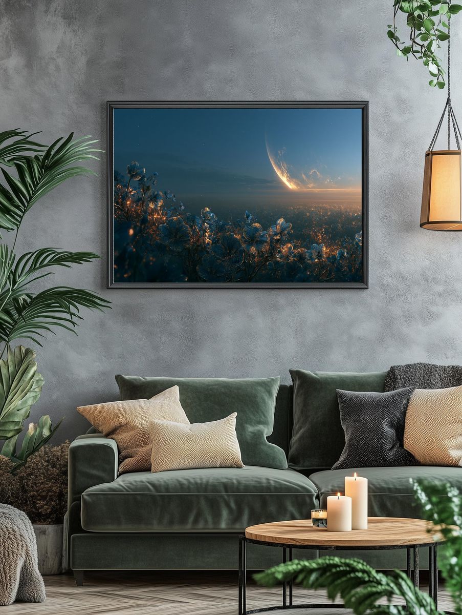 Celestial Bloom Fantasy Print. — room view 4