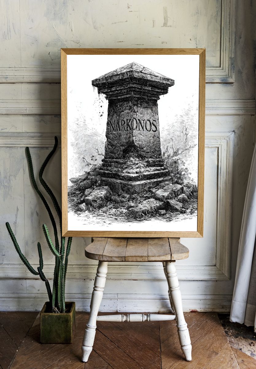 Narkonos Stone Monument Print. — room view 1