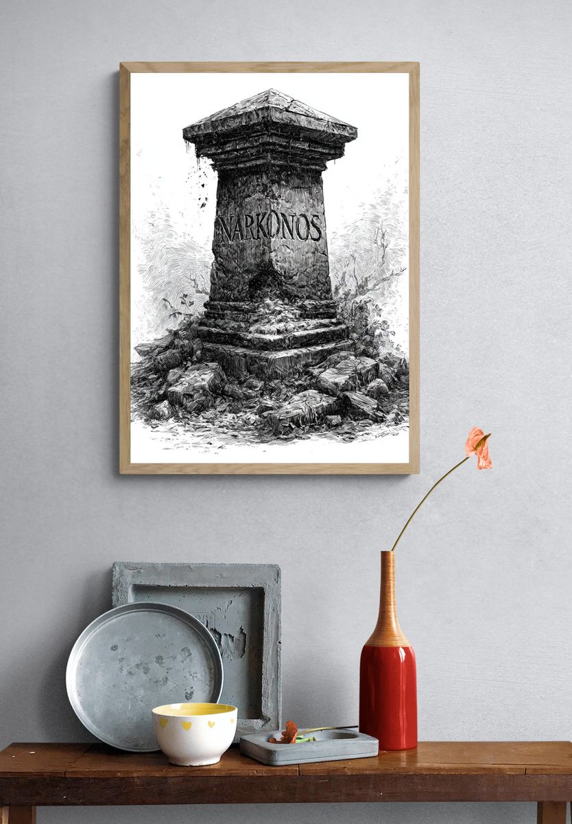 Narkonos Stone Monument Print. — room view 3