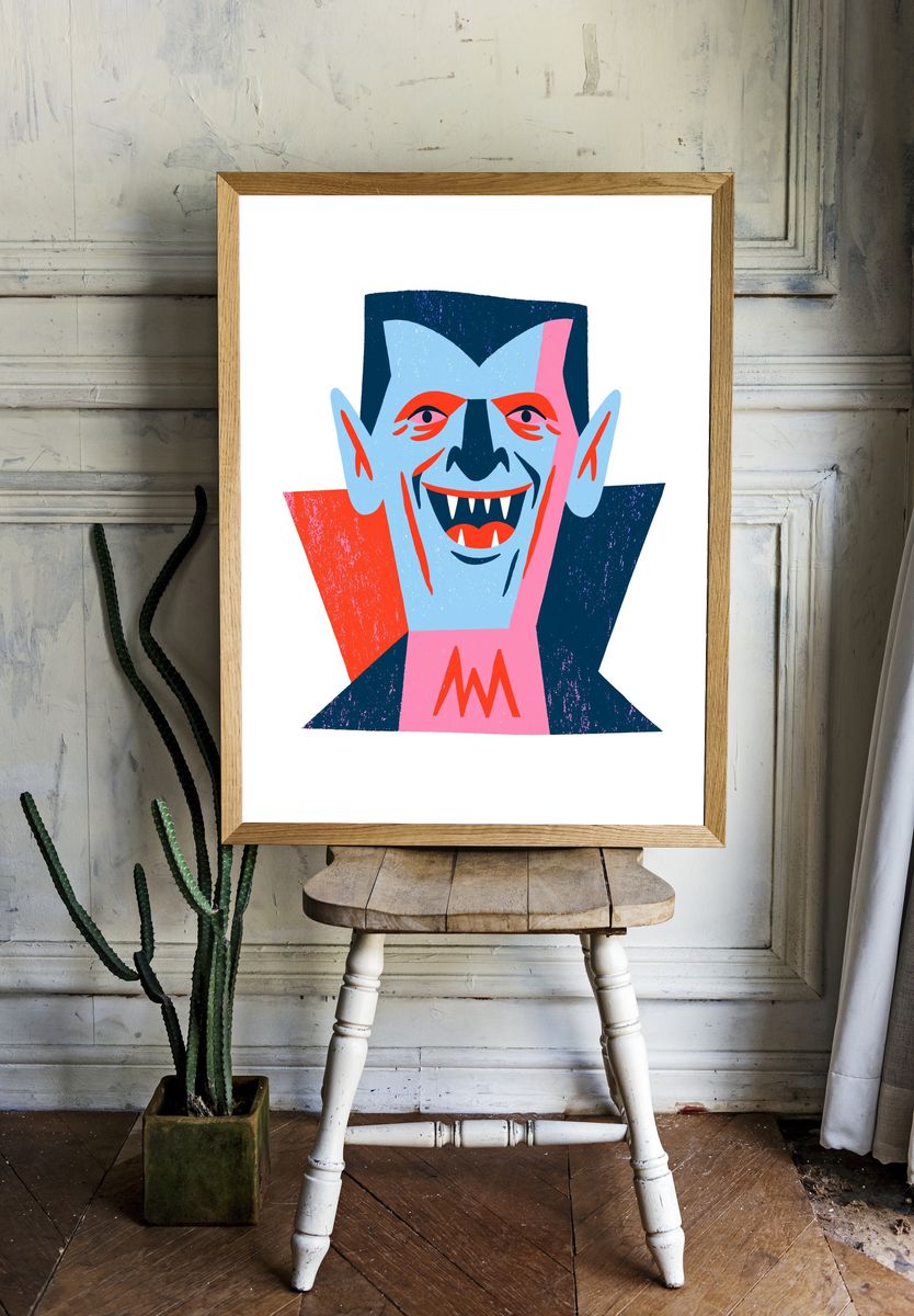 Vampire Portrait Illustration Poster. — room view 1