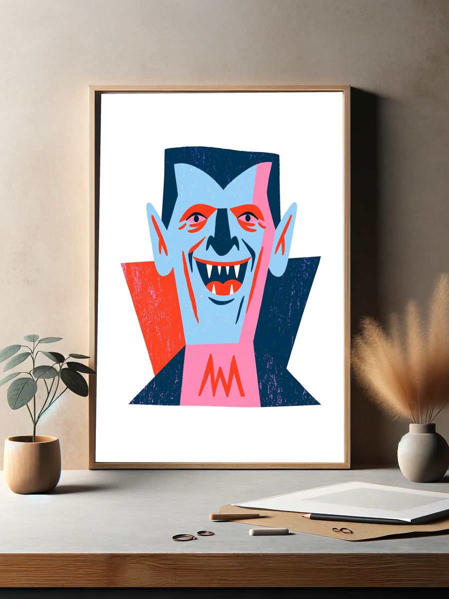Vampire Portrait Illustration Poster. — room view 2