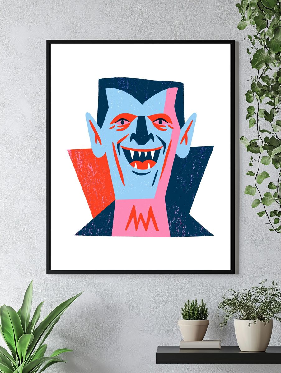 Vampire Portrait Illustration Poster. — room view 4