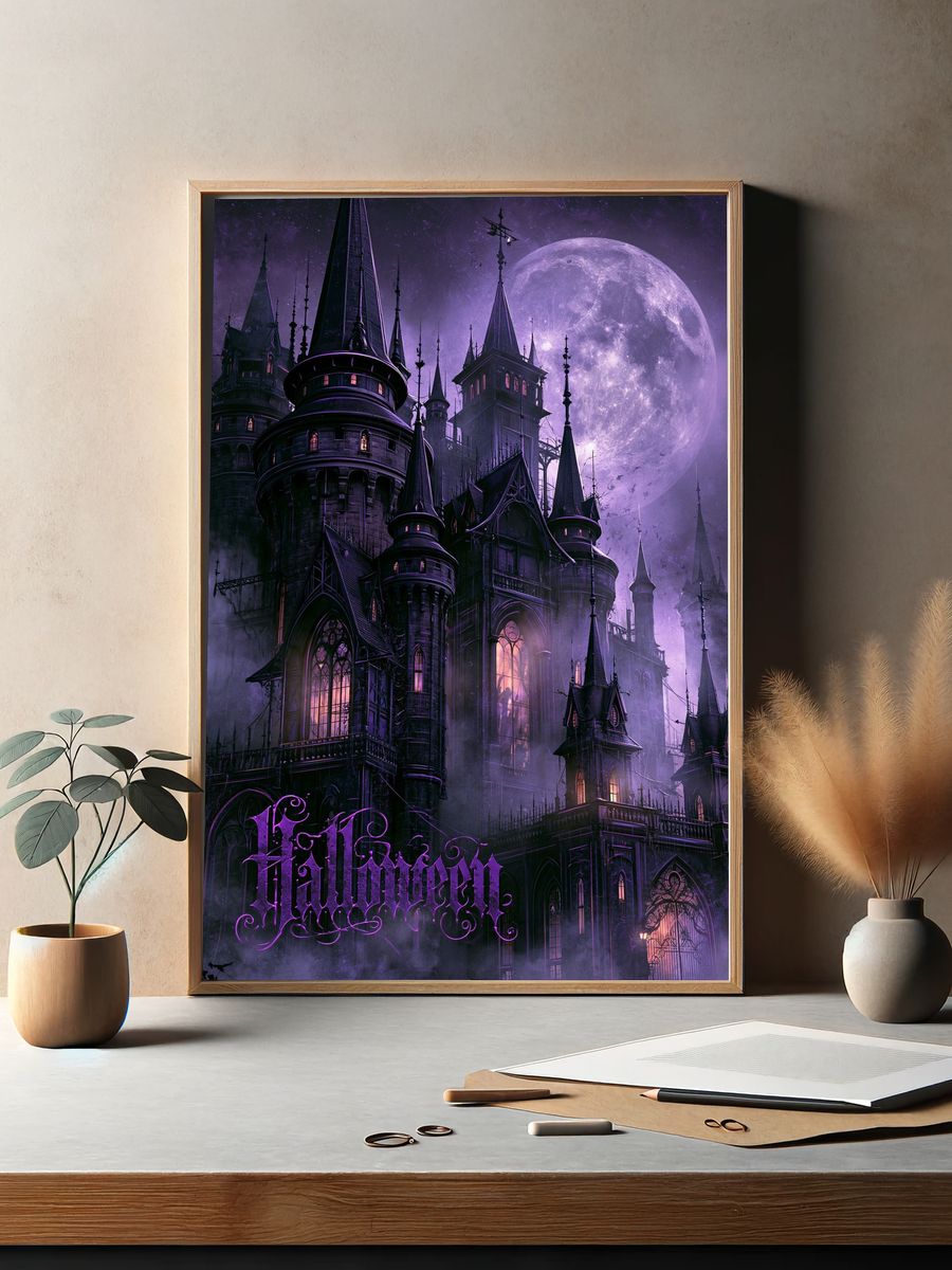 Haunted Castle Moonlight Poster. — room view 2