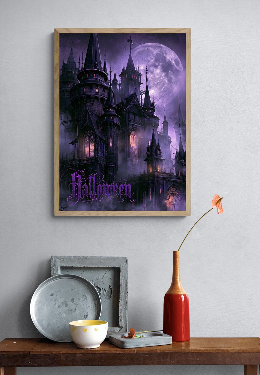 Haunted Castle Moonlight Poster. — room view 3