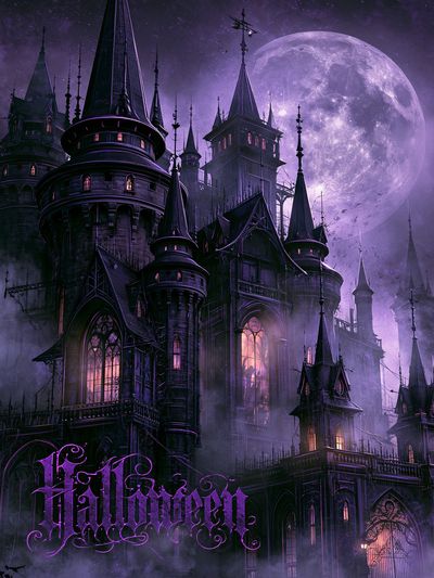 Haunted Castle Moonlight Poster.