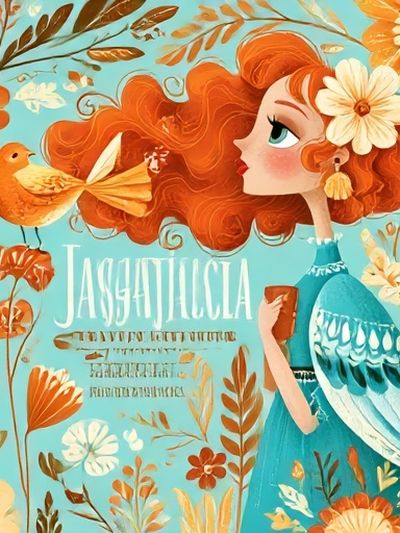 Jasminia Floral Girl Illustration Poster. poster
