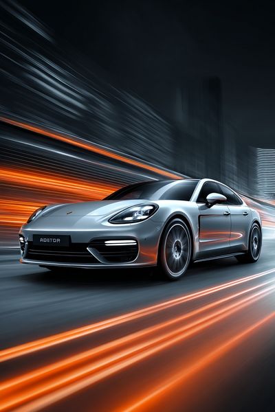 Silver Sports Car Motion Poster.