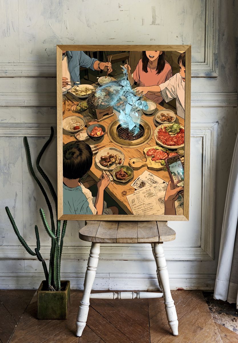Surreal Face Portrait Print. room preview