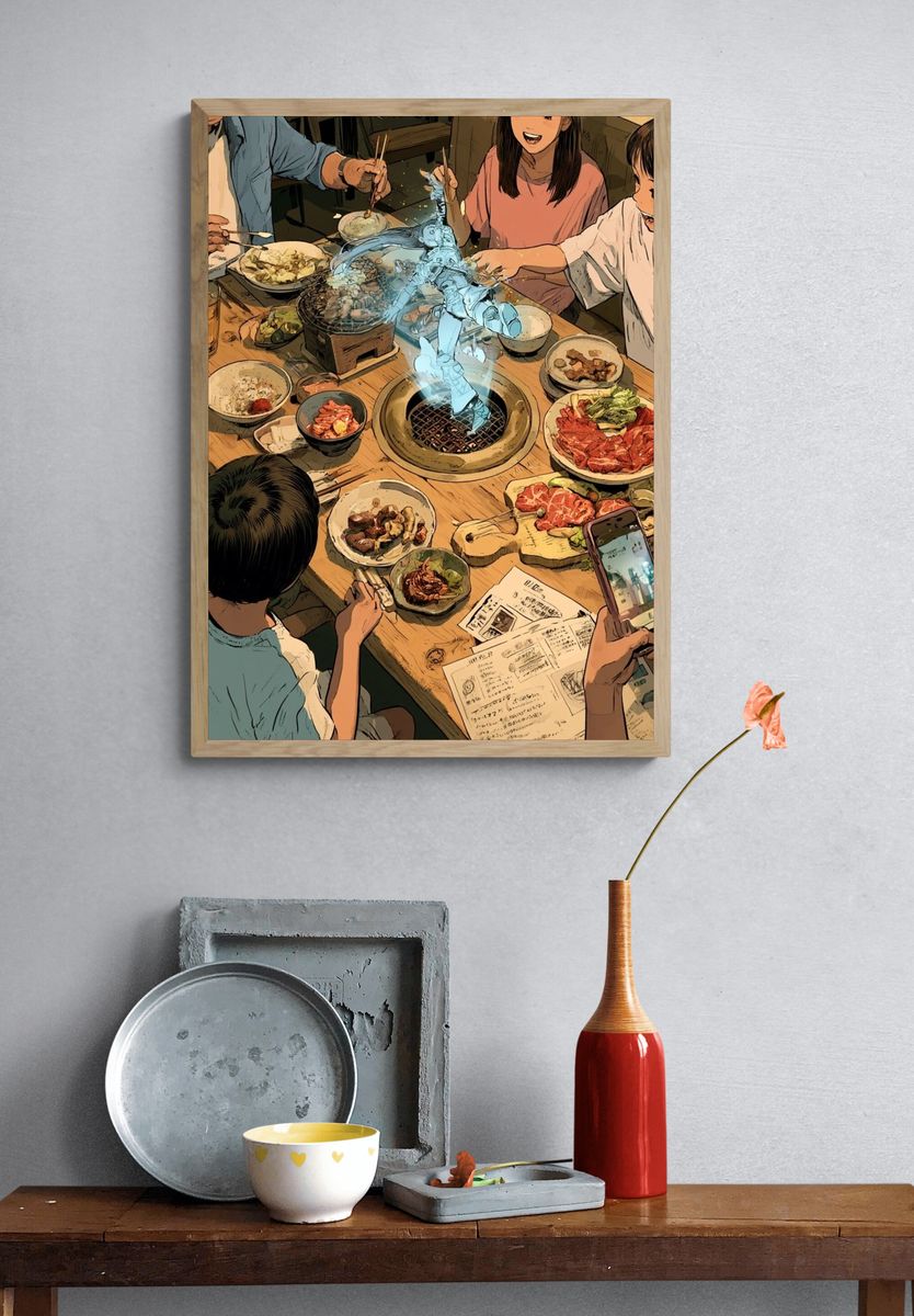 Surreal Face Portrait Print. — room view 3