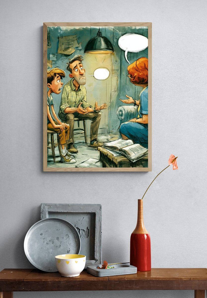 Family Counseling Illustration Poster. — room view 3