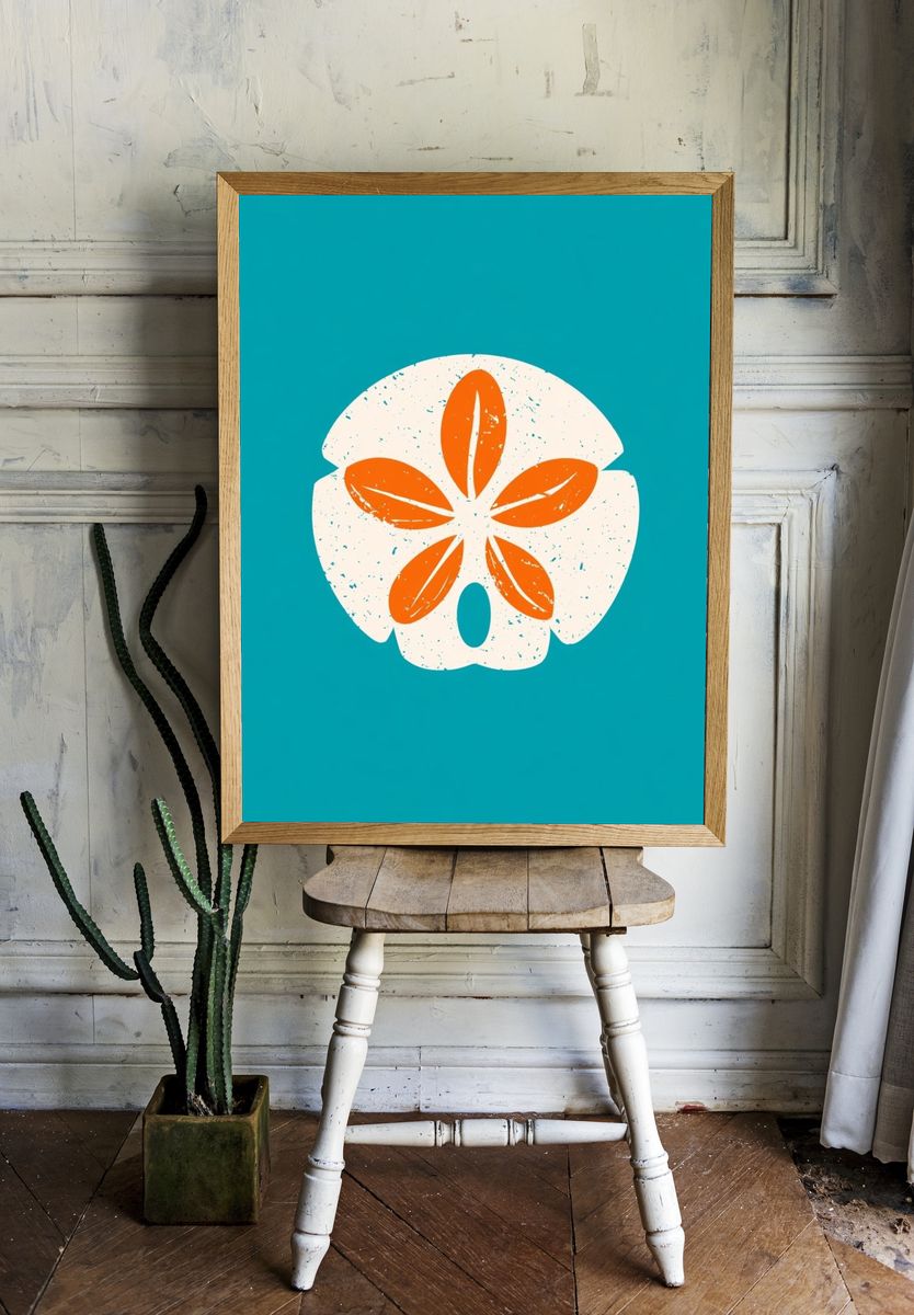Sea Urchin Illustration Poster. — room view 1