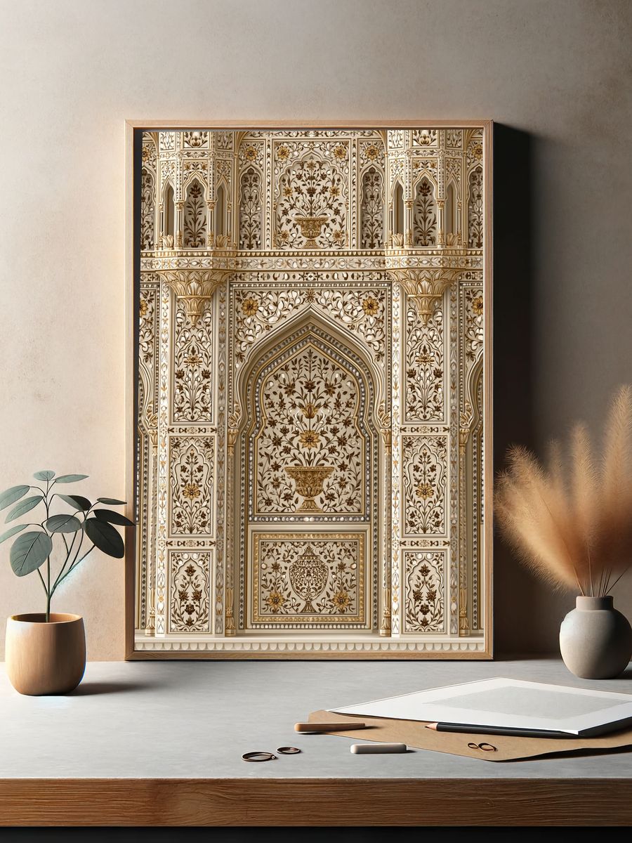 Ornate Floral Archway Print. — room view 2