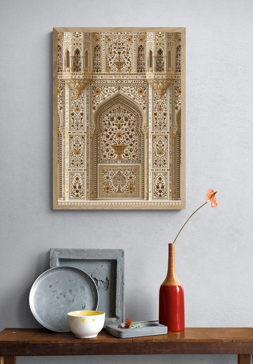 Ornate Floral Archway Print. — room view 3