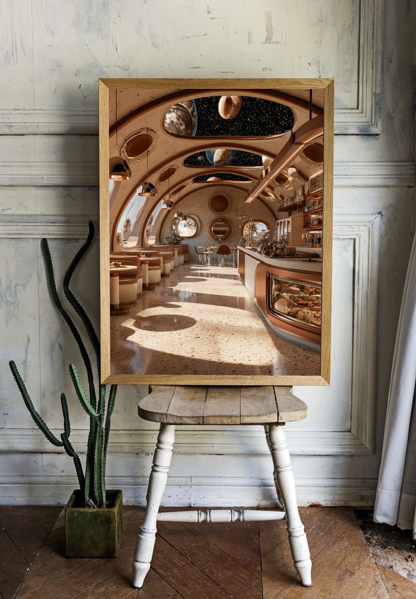 Cosmic Cafe Interior Print. room preview
