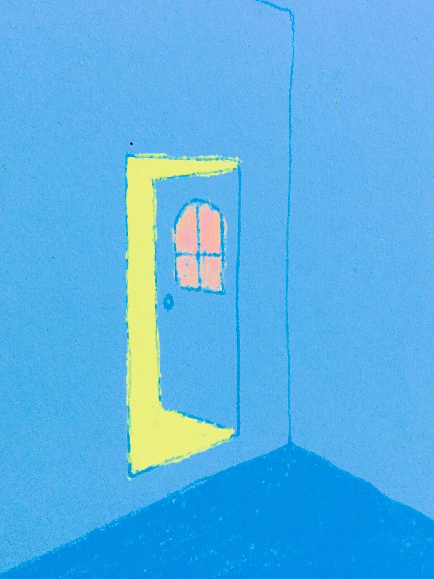 Blue Room Door Illustration Poster. poster — illustration art