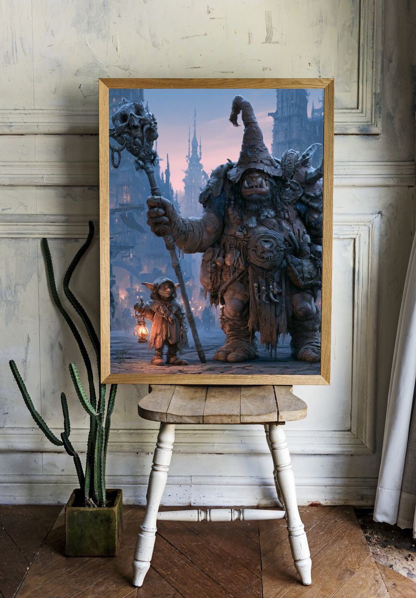 Goblin Wizard Fantasy Poster. — room view 1