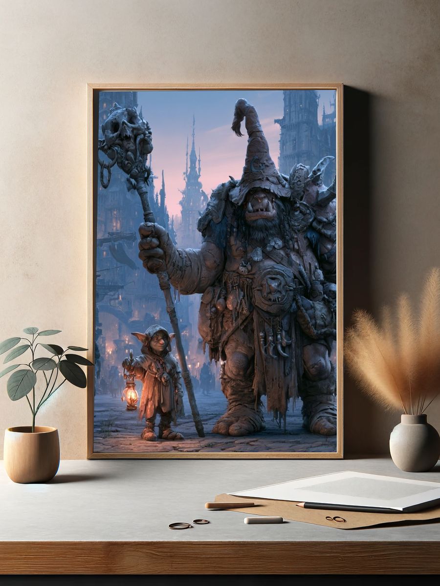 Goblin Wizard Fantasy Poster. — room view 2