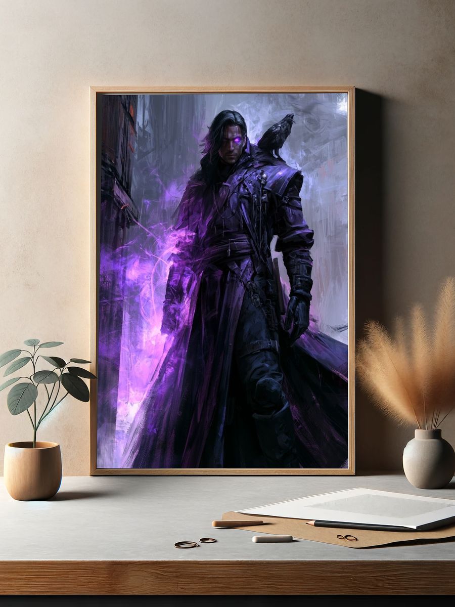 Dark Sorcerer Digital Art Poster. — room view 2