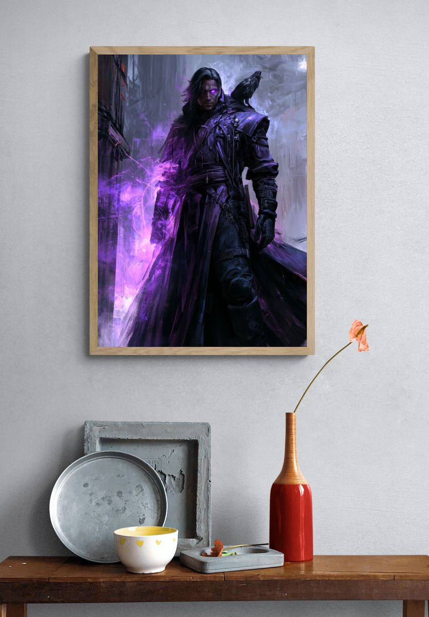 Dark Sorcerer Digital Art Poster. — room view 3