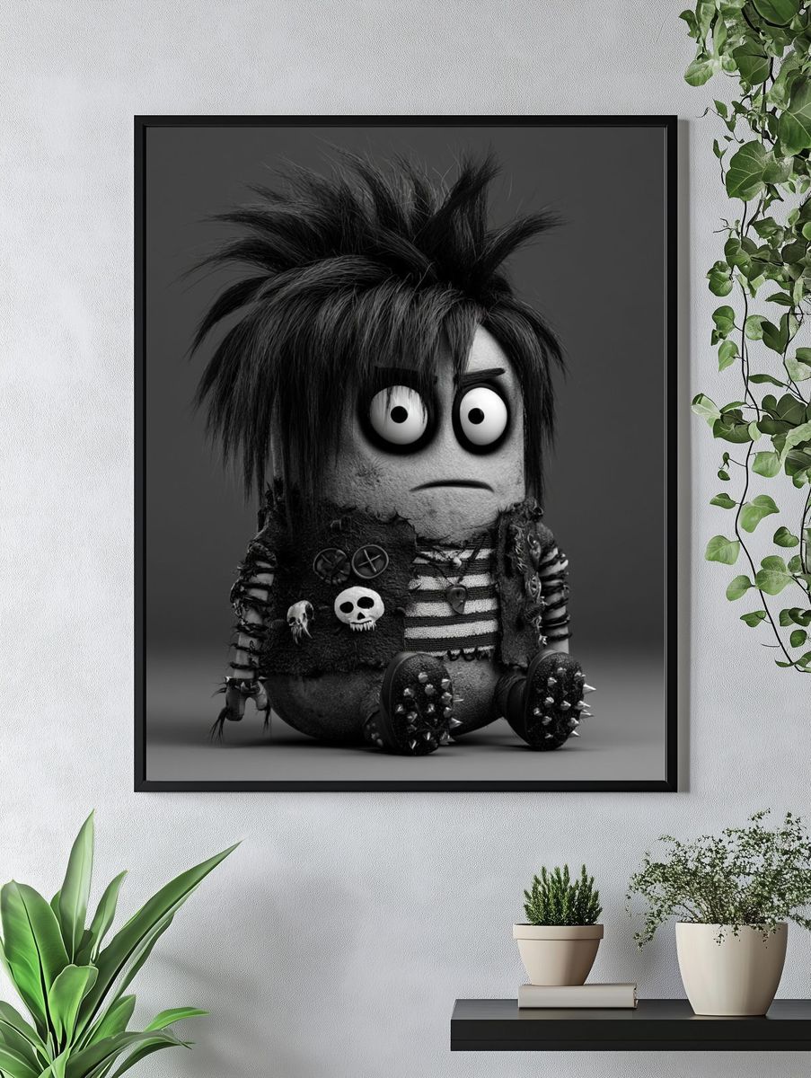 Goth Punk Doll Portrait Print. — room view 4