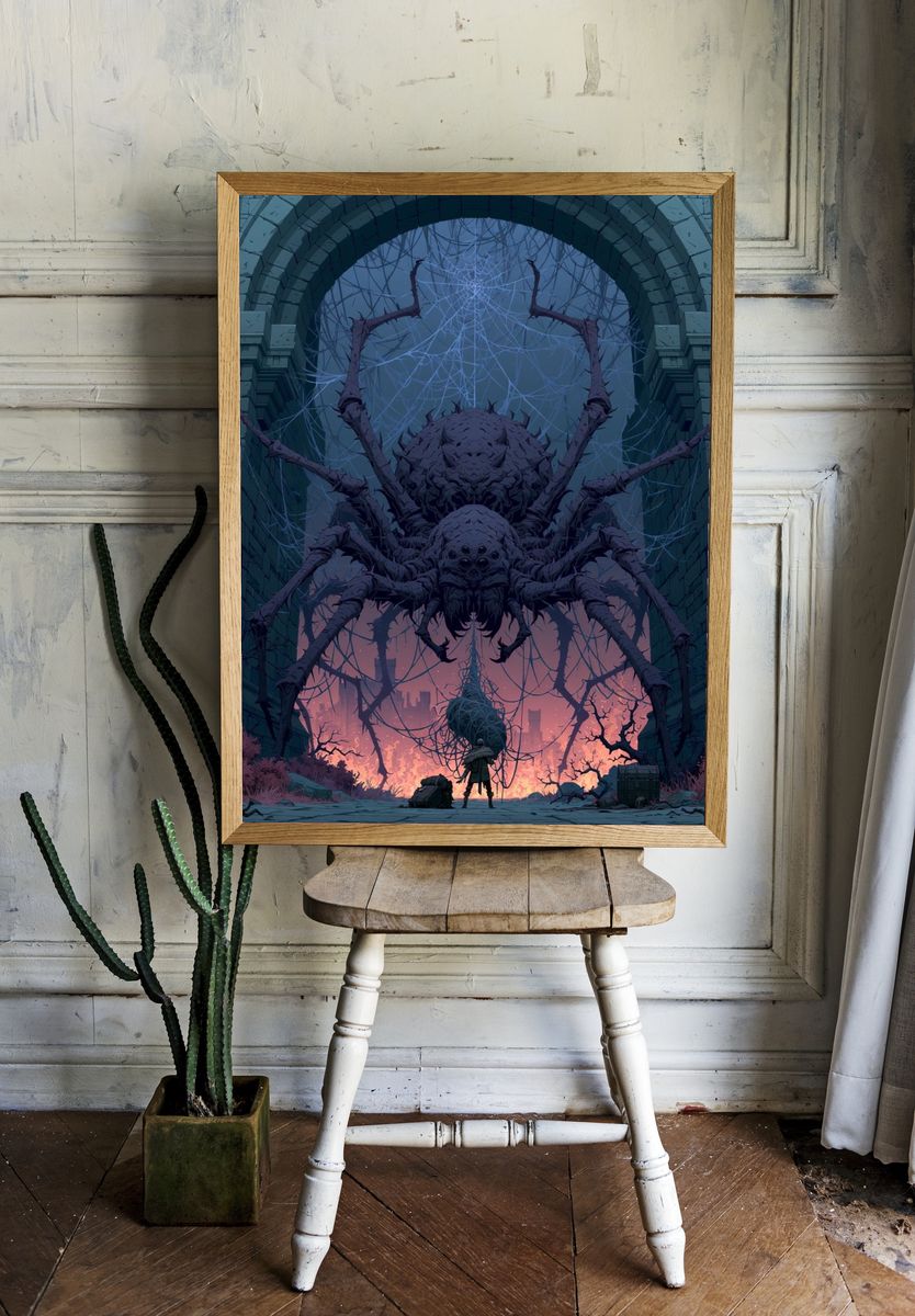 Giant Spider Ruins Fantasy Poster. — room view 1