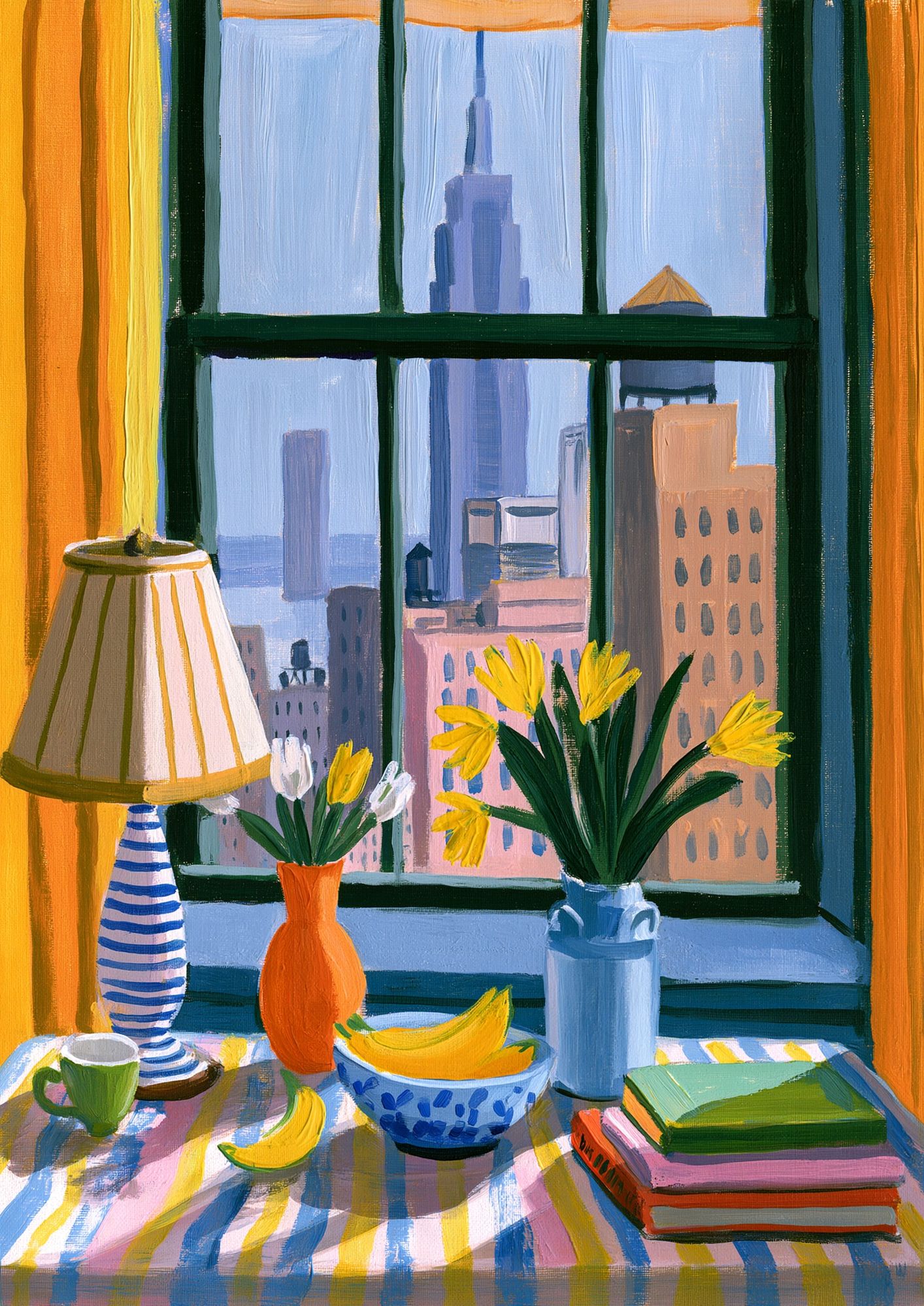 City Window Still Life Illustration Poster. poster detail