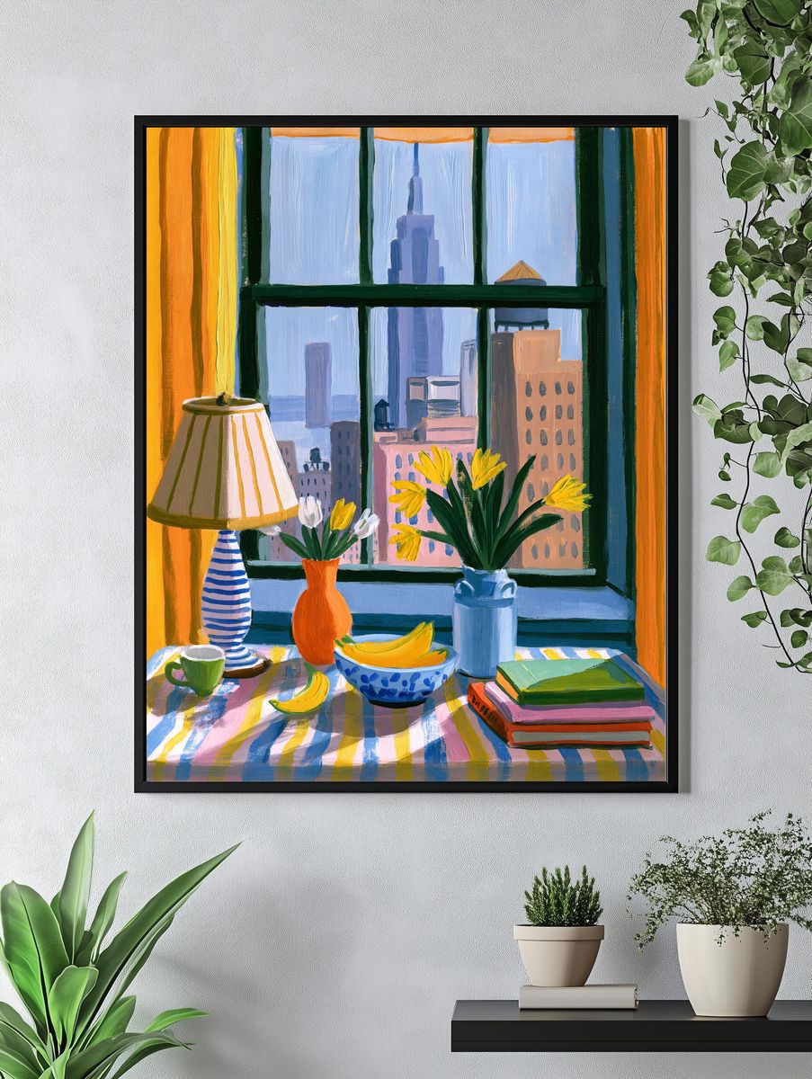 City Window Still Life Illustration Poster. — room view 4