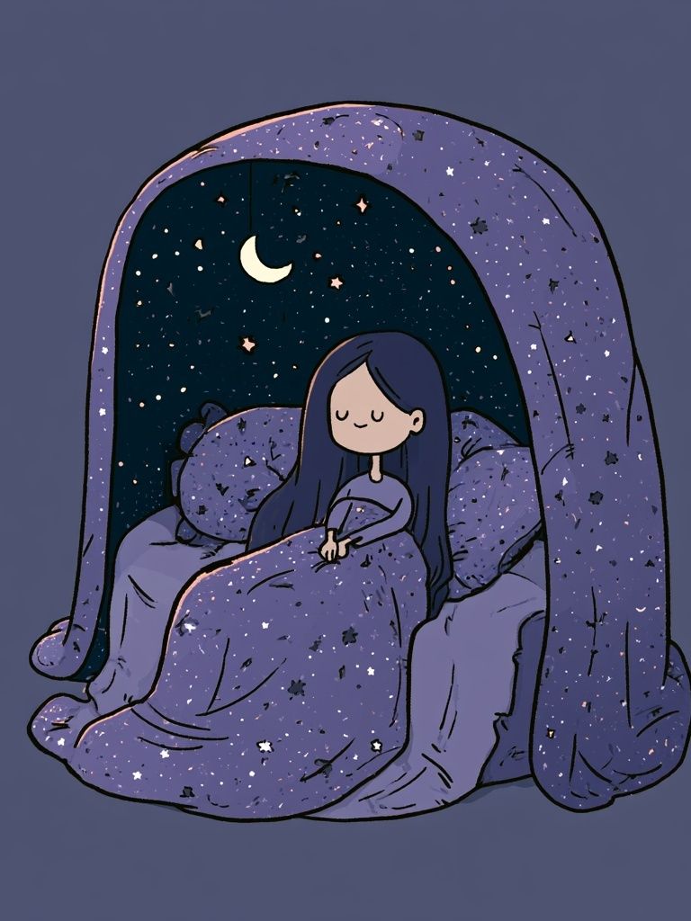 Dreamy Moonlit Sleep Illustration Poster. poster — illustration art