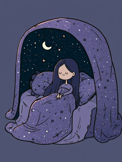 Dreamy Moonlit Sleep Illustration Poster. poster
