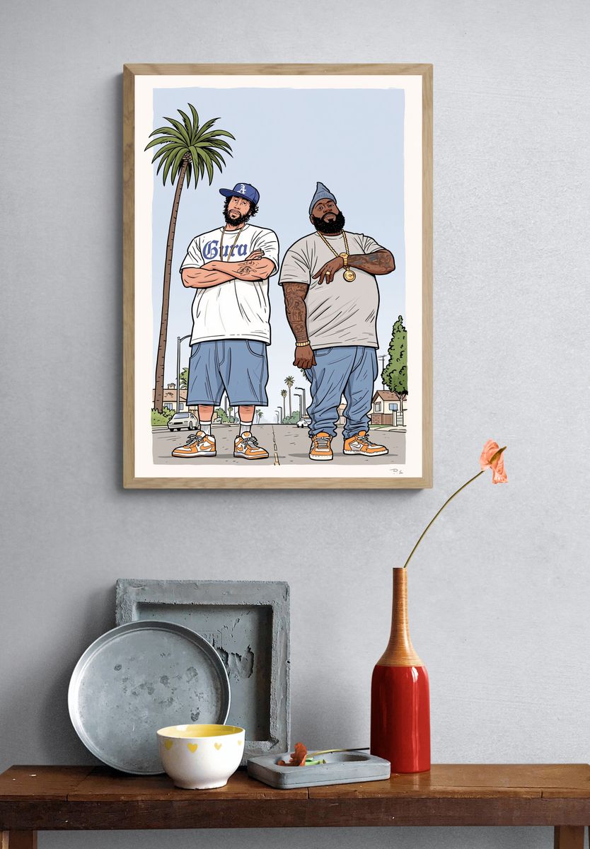 Streetwear Duo Illustration Poster. — room view 3