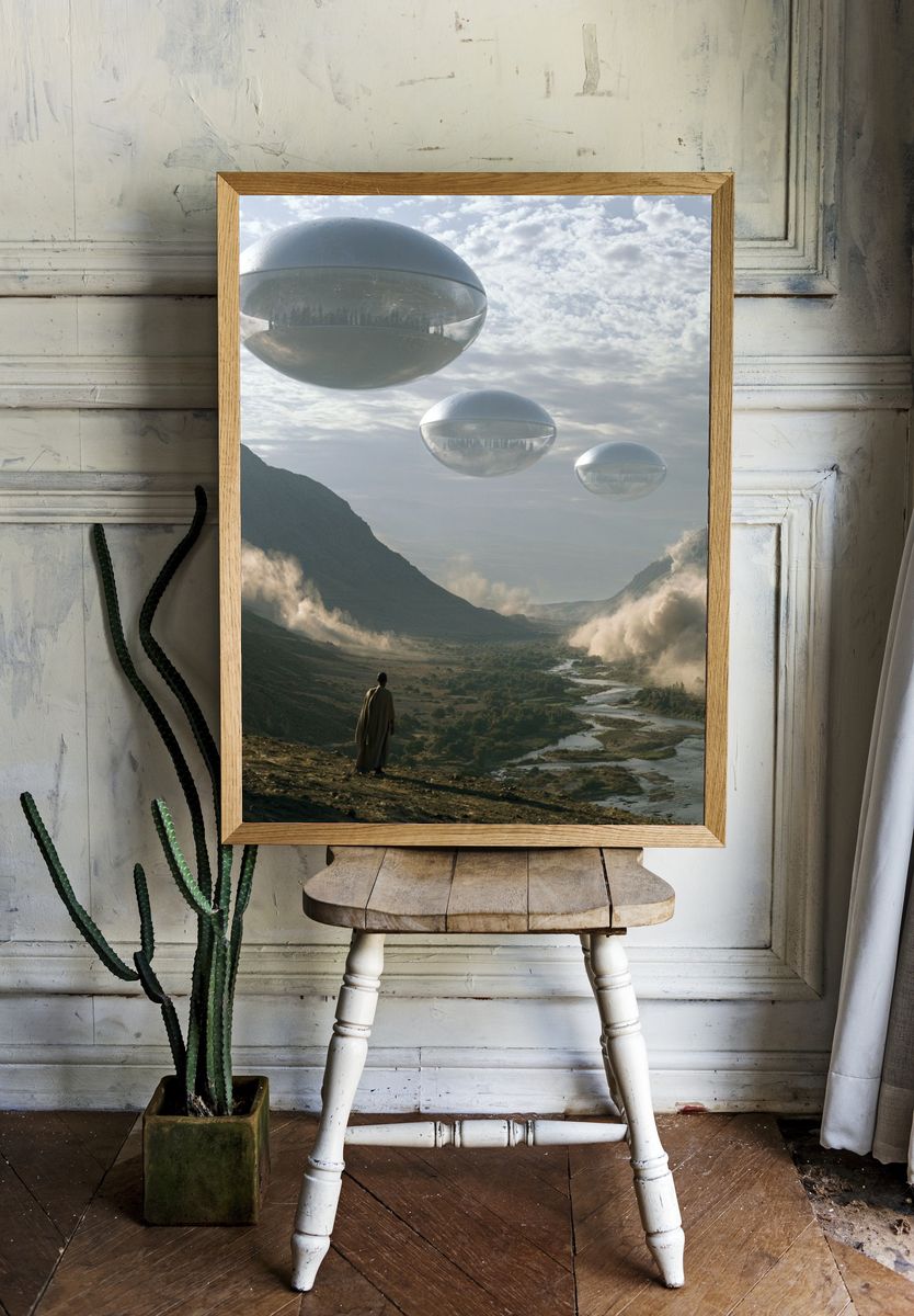 Surreal Sky Valley Print. room preview