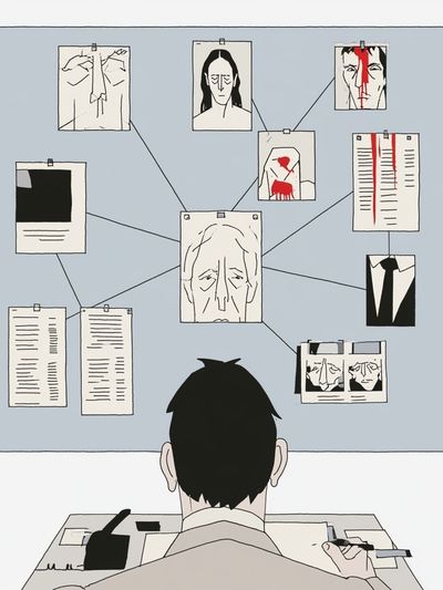 Detective Board Illustration Poster.