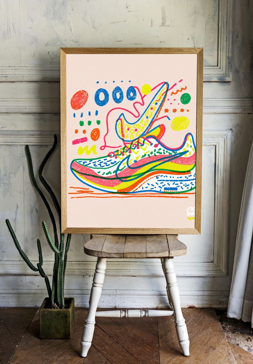 Colorful Sneaker Doodle Poster. room preview