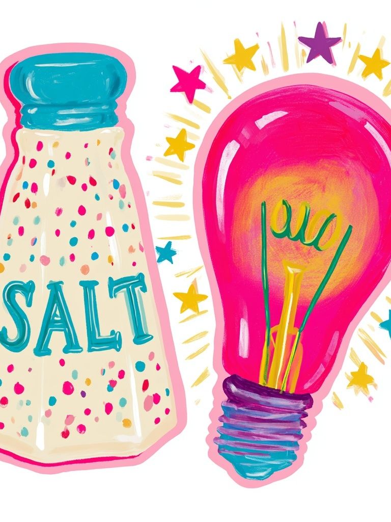 Salt and Lightbulb Illustration Poster. poster — illustration art