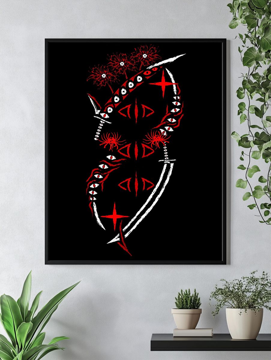 Red Eye Serpent Illustration Poster. — room view 4