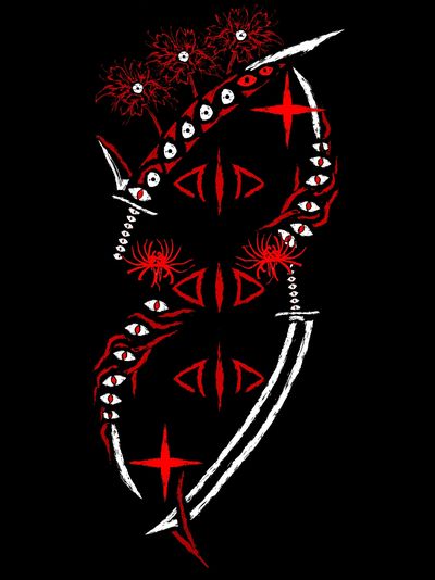Red Eye Serpent Illustration Poster.