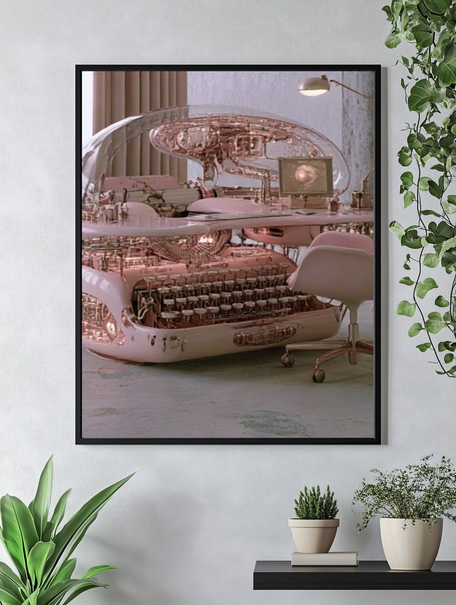 Futuristic Pink Office Poster. — room view 4