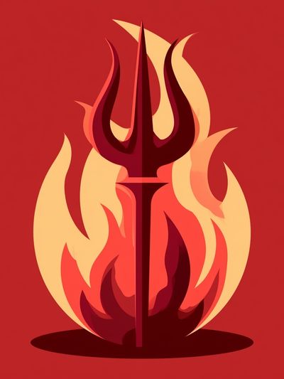Trident Flame Illustration Poster. poster