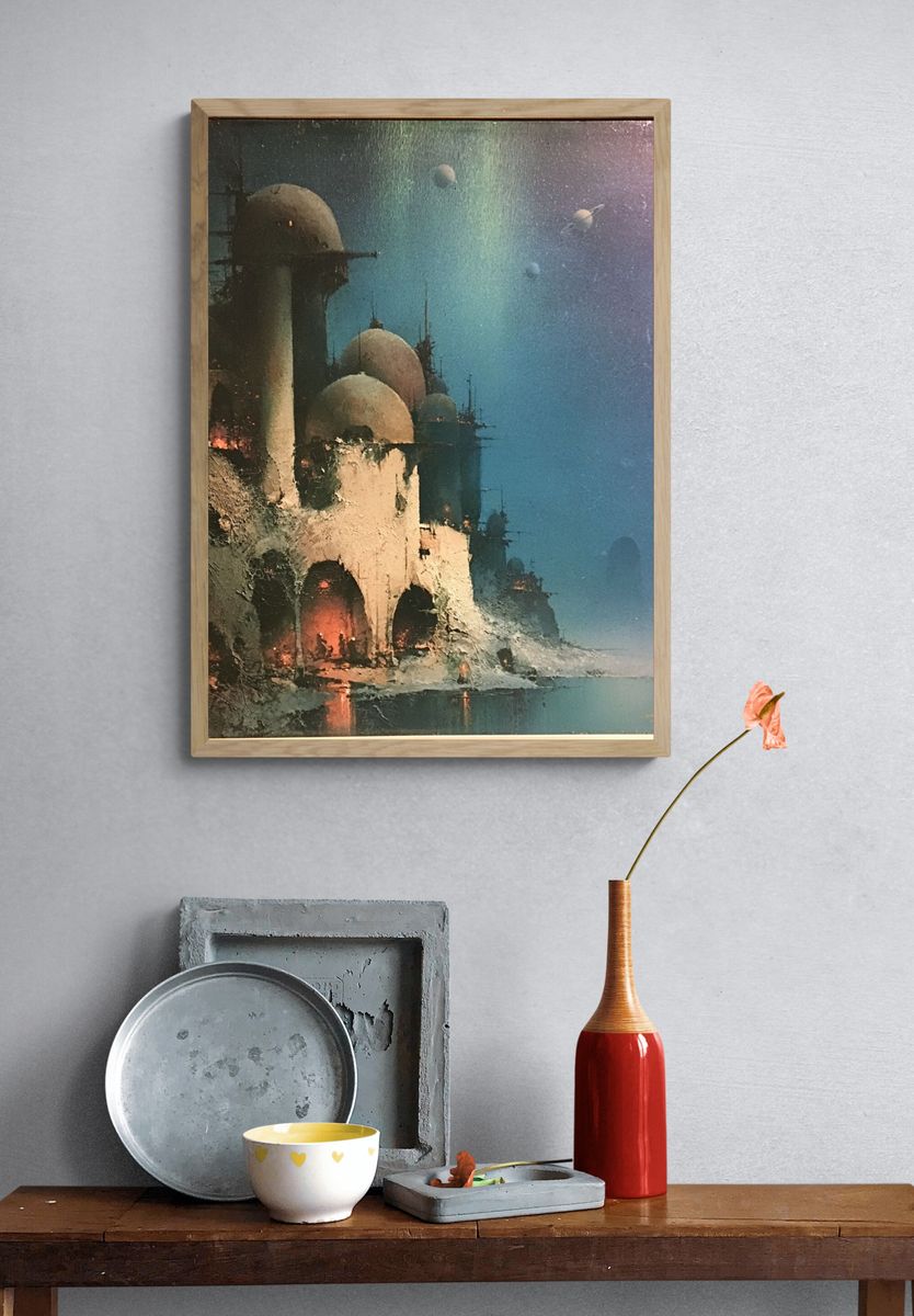 Sci-Fi Cityscape — Fine-Art Print. — room view 3