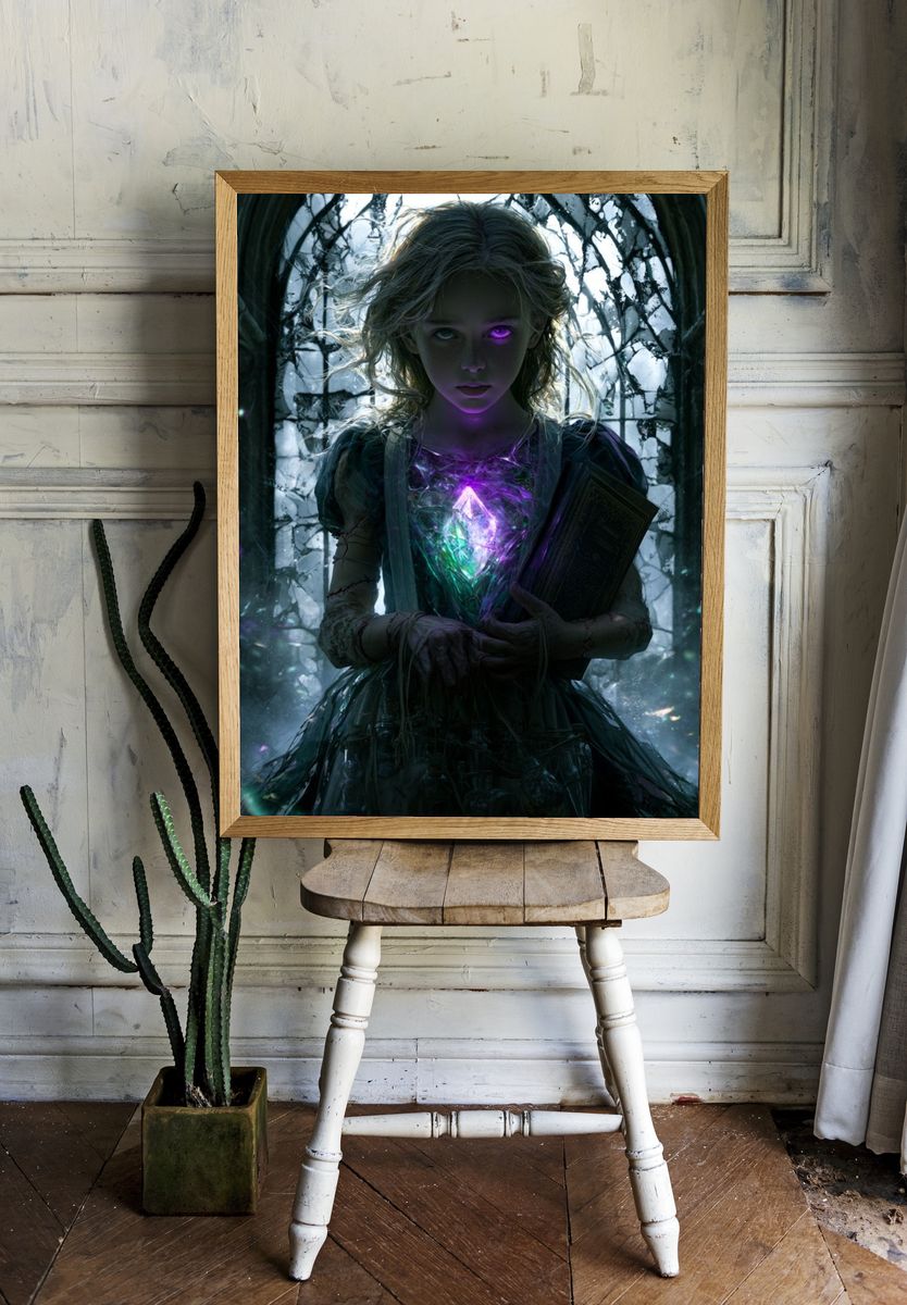 Enchanted Girl with Crystal Poster. room preview