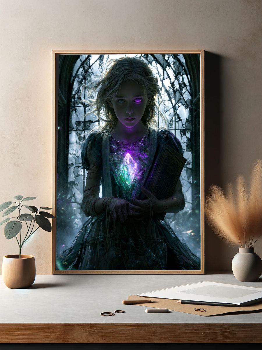 Enchanted Girl with Crystal Poster. — room view 2