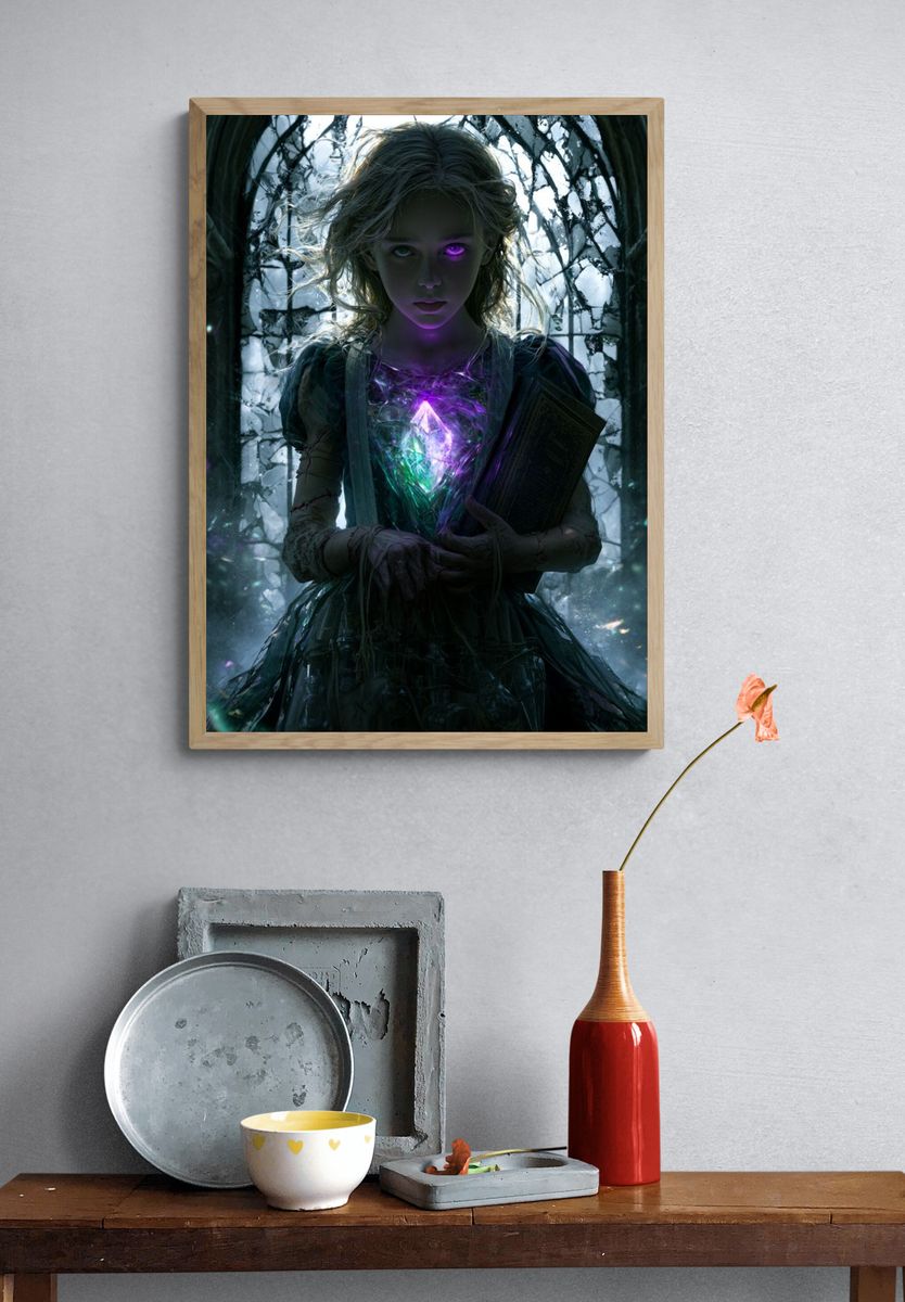Enchanted Girl with Crystal Poster. — room view 3