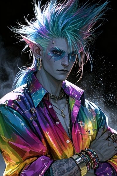 Neon Elf Portrait Print.