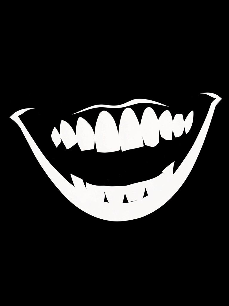 Grinning Teeth Typography Poster. poster — illustration art