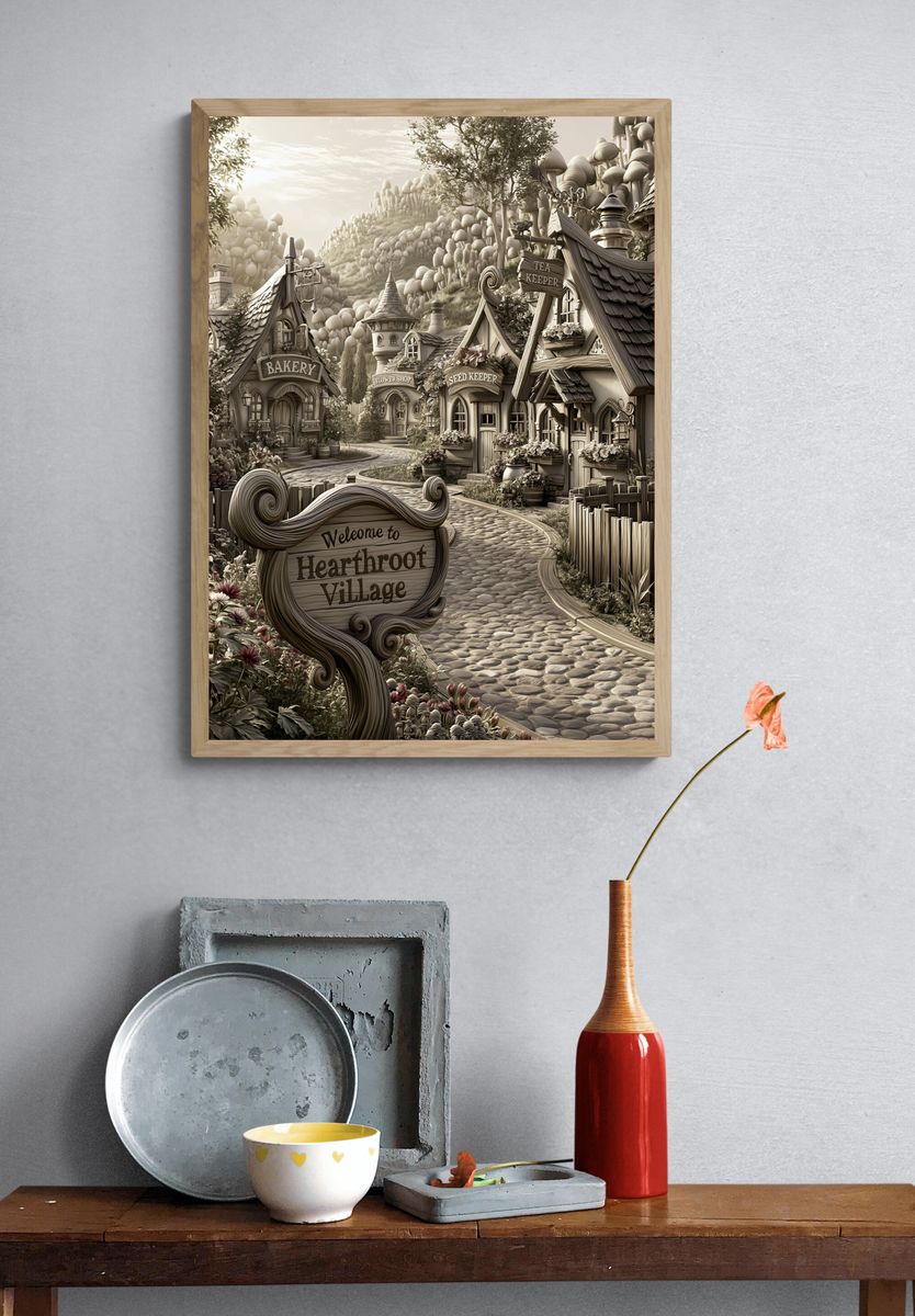 Hearthroot Village Fantasy Print. — room view 3