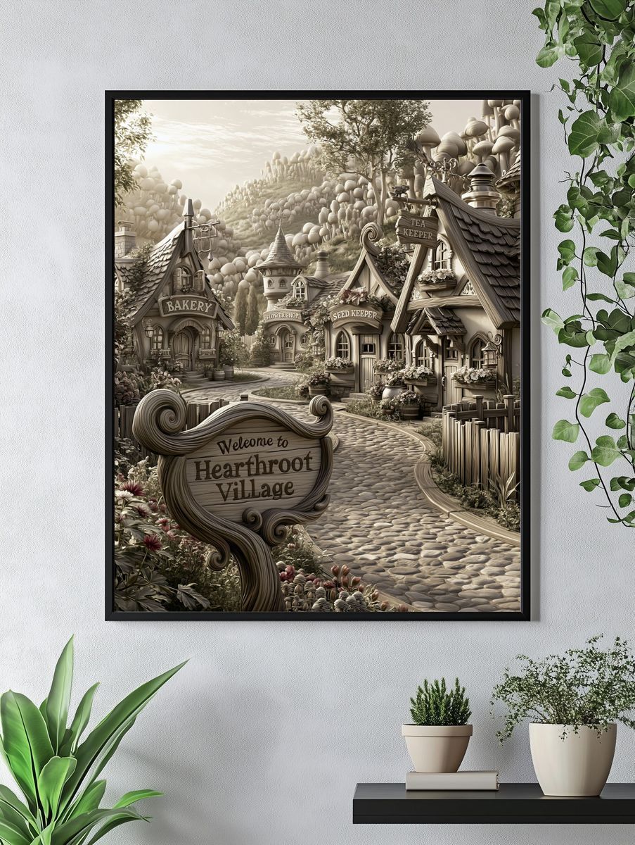 Hearthroot Village Fantasy Print. — room view 4