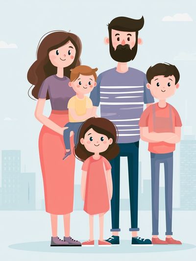 Happy Family Illustration Poster. poster